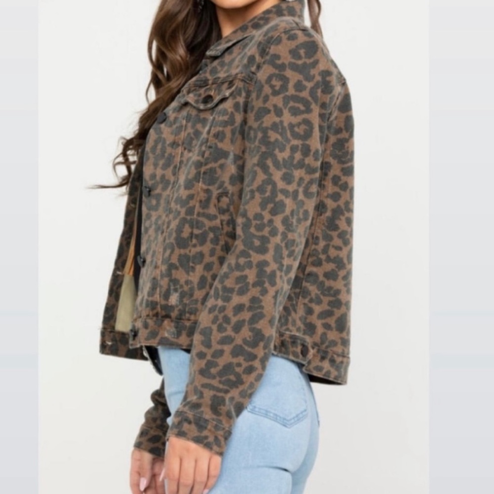 Leopard Jean Jacket